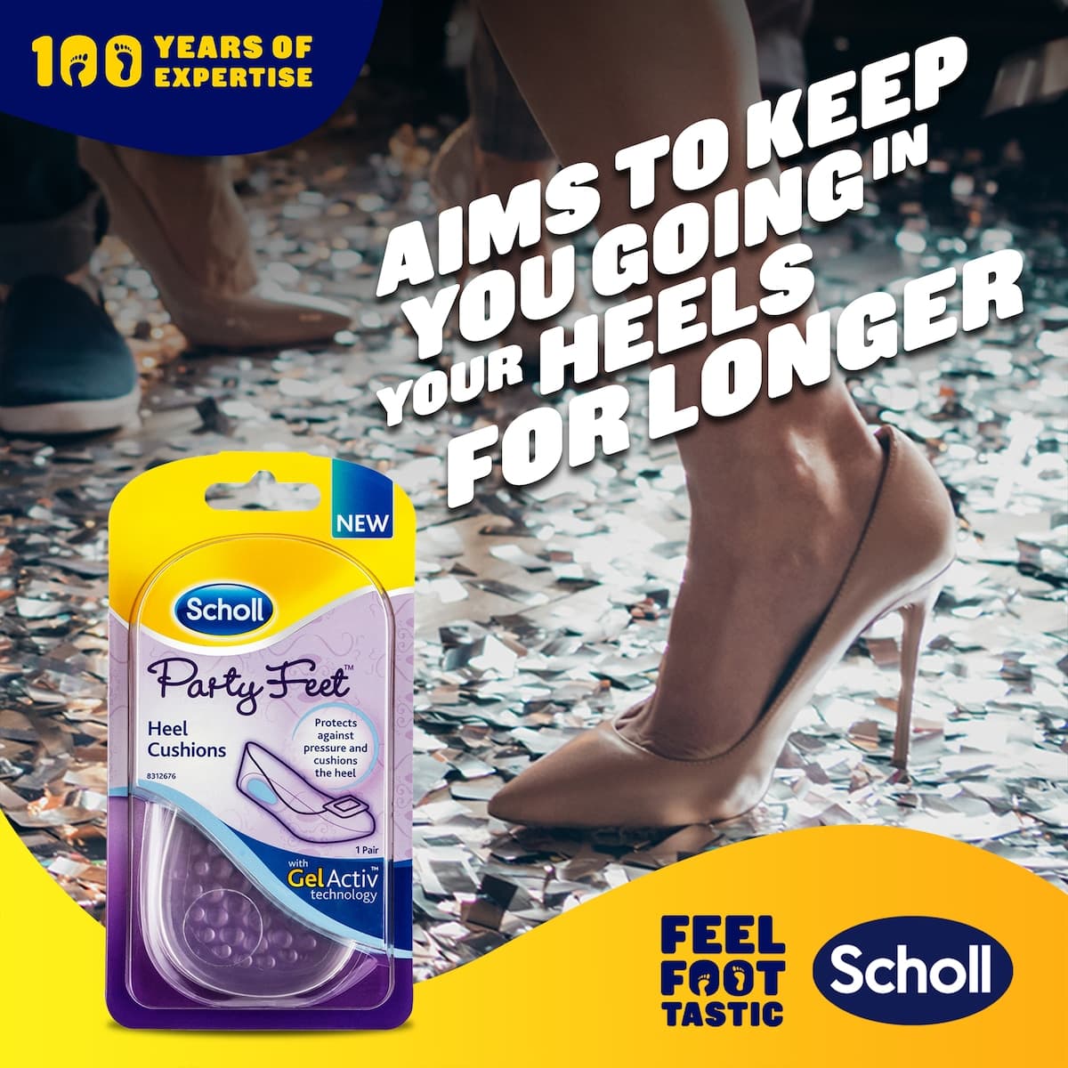 Thumbnail Scholl Party Feet Invisible Gel Heel Cushions 1 Pair