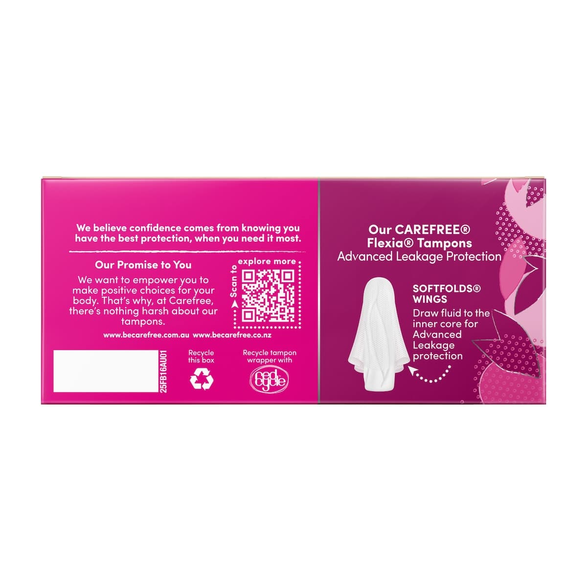 Thumbnail Carefree Flexia Regular Tampons with Wings 16 Pack
