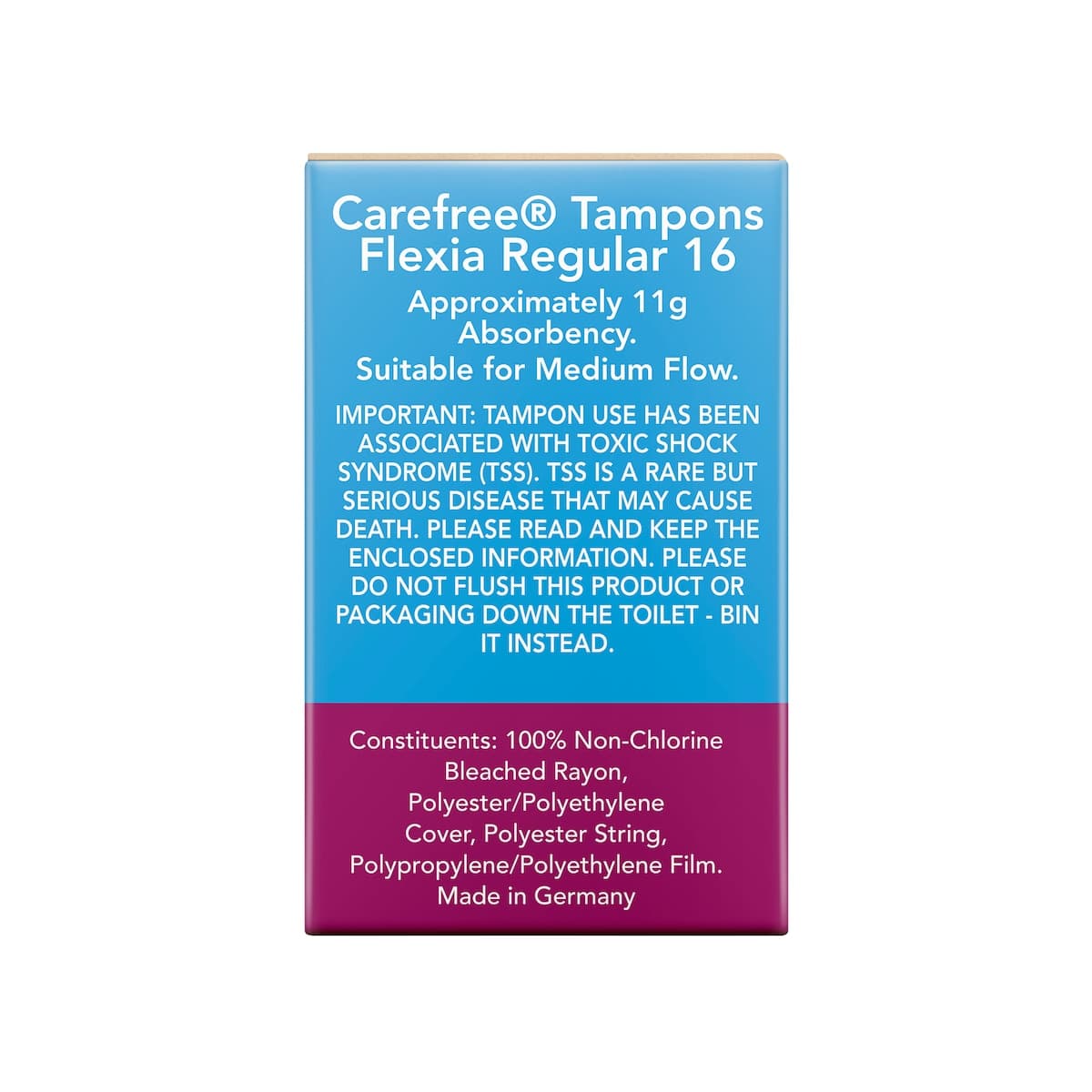 Thumbnail Carefree Flexia Regular Tampons with Wings 16 Pack