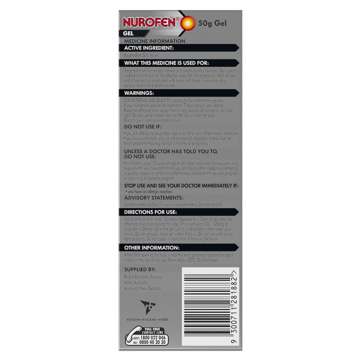 Thumbnail Nurofen Pain & Inflammation Targeted Relief Gel 50g