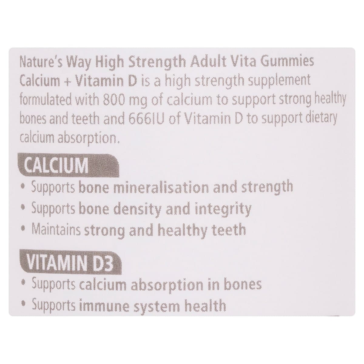 Thumbnail Nature's Way High Strength Adult Vita Gummies Calcium + Vitamin D 60 Pack