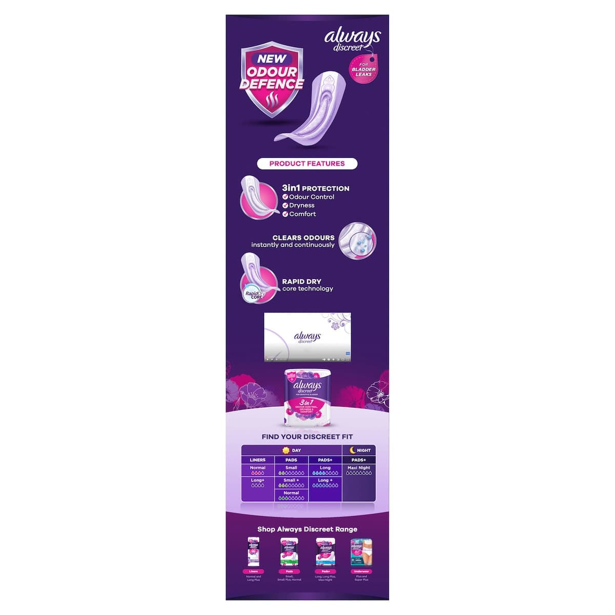 Thumbnail Always Discreet Incontinence Pads Normal 30 Pack