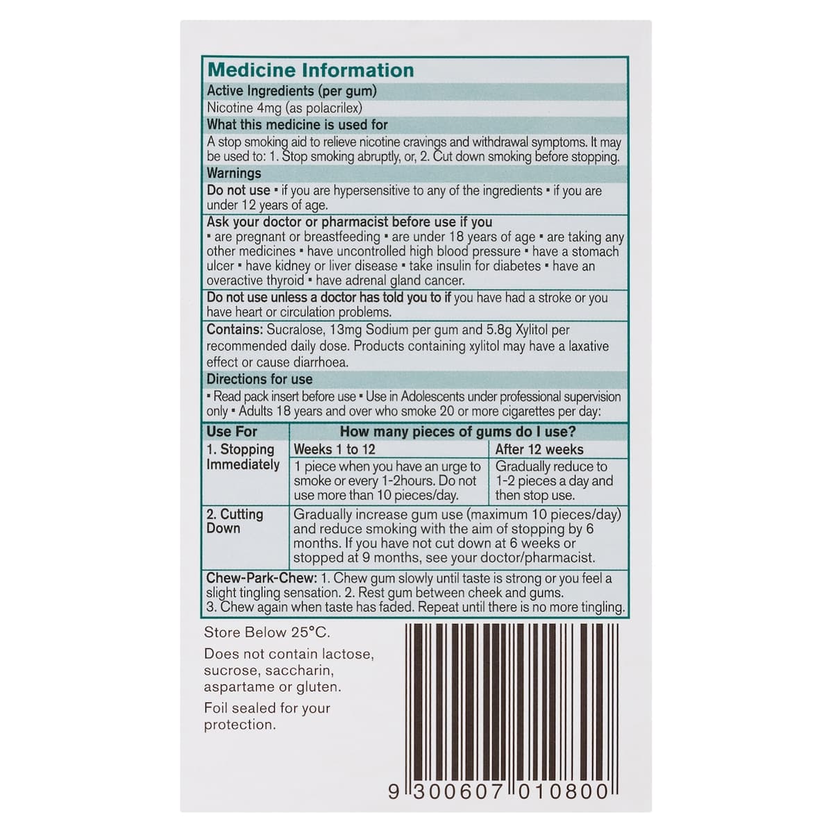 Thumbnail Nicorette Quit Smoking Nicotine Gum 4mg Icy Mint 75 Pack