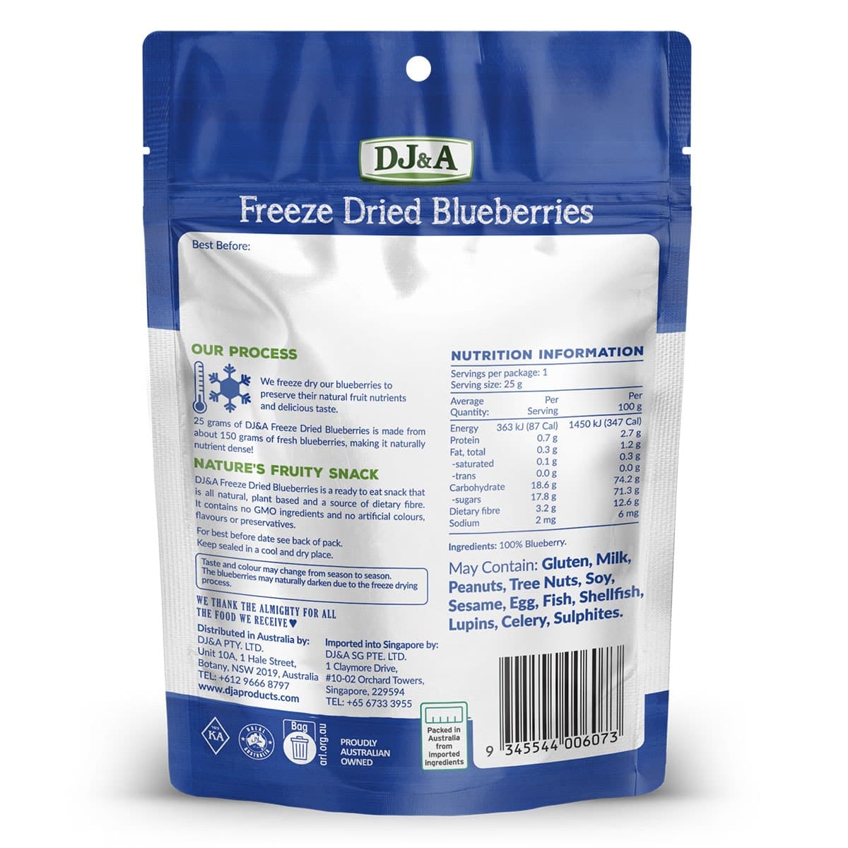 Thumbnail DJ&A Freeze Dried Blueberries 25g