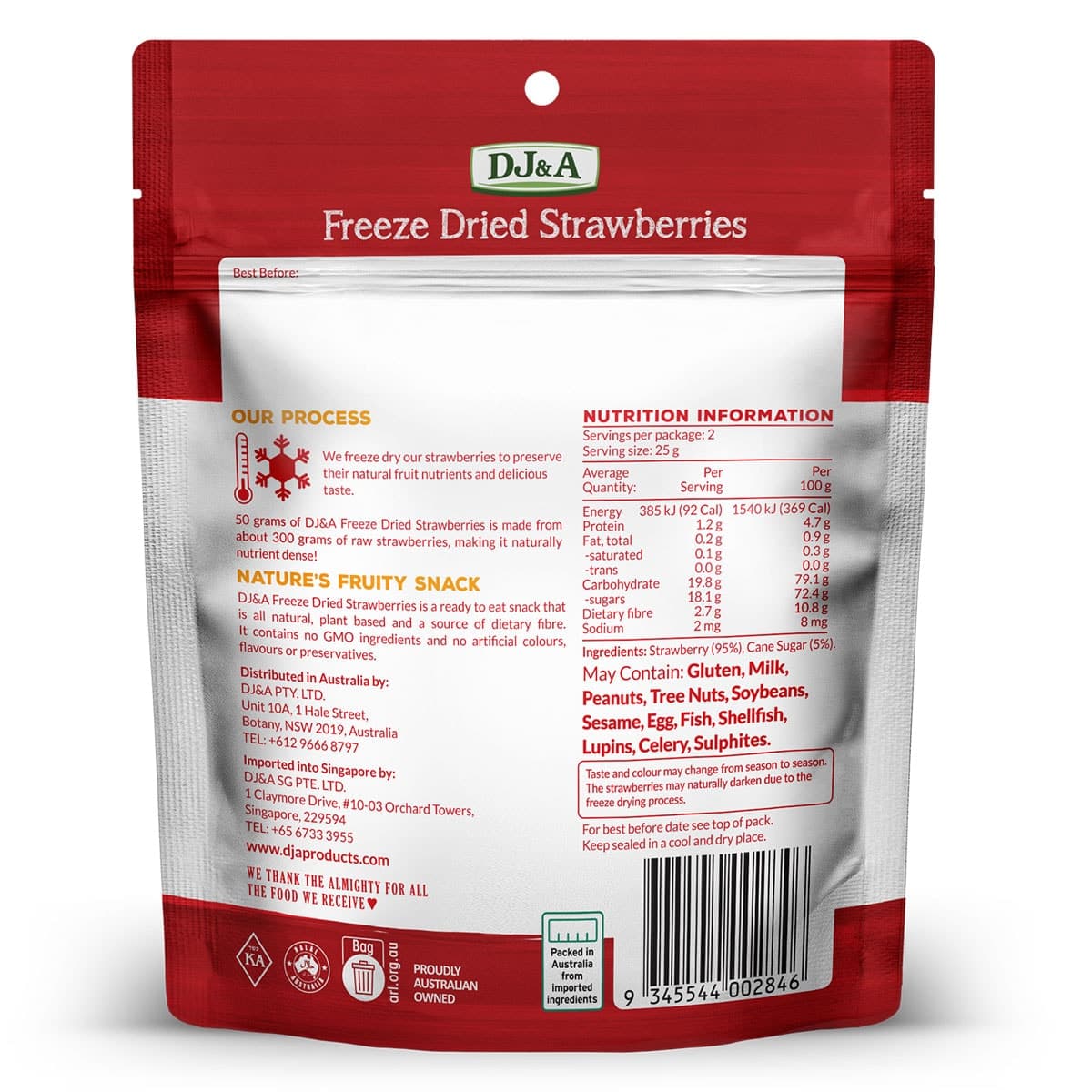 Thumbnail DJ&A Freeze Dried Strawberries 50g