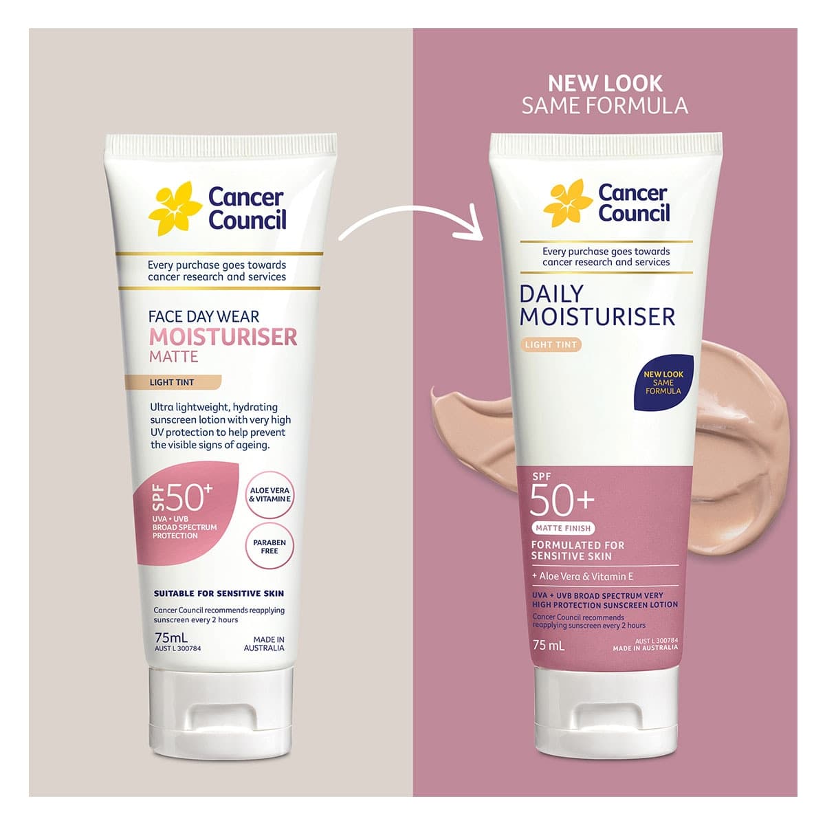 Thumbnail Cancer Council Face Day Wear Moisturiser Matte Light Tint SPF50+ 75ml