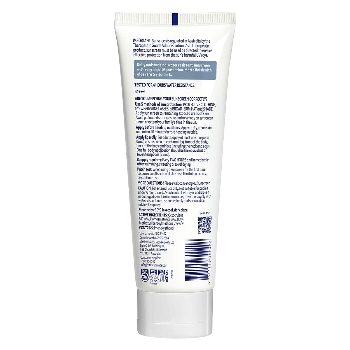 Thumbnail Cancer Council Face & Body Moisturiser Water Resistant SPF50+ 150ml