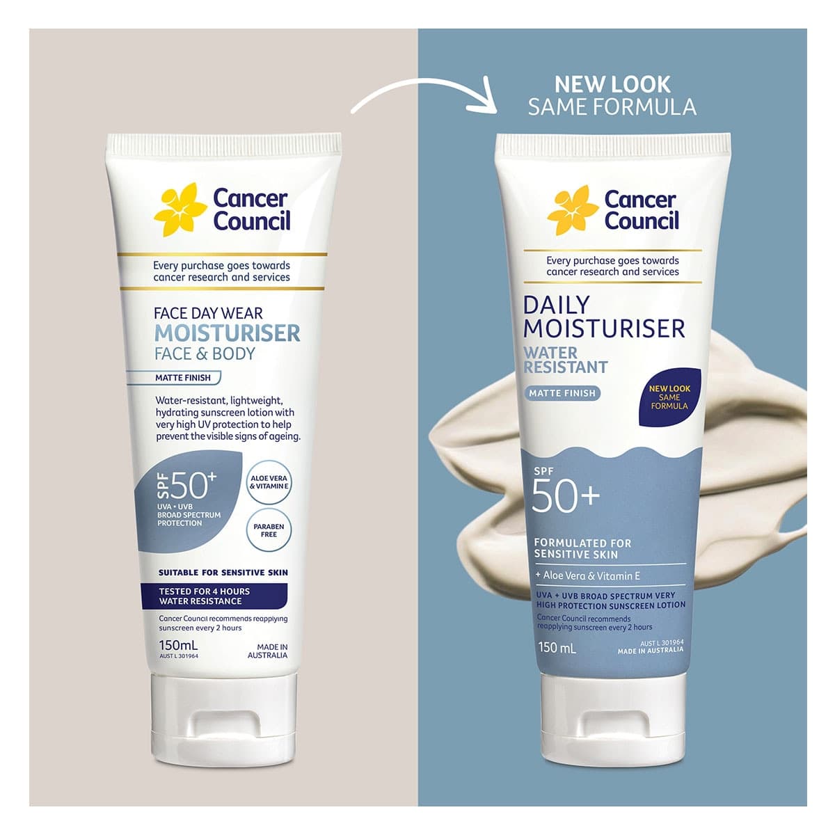 Thumbnail Cancer Council Face & Body Moisturiser Water Resistant SPF50+ 150ml