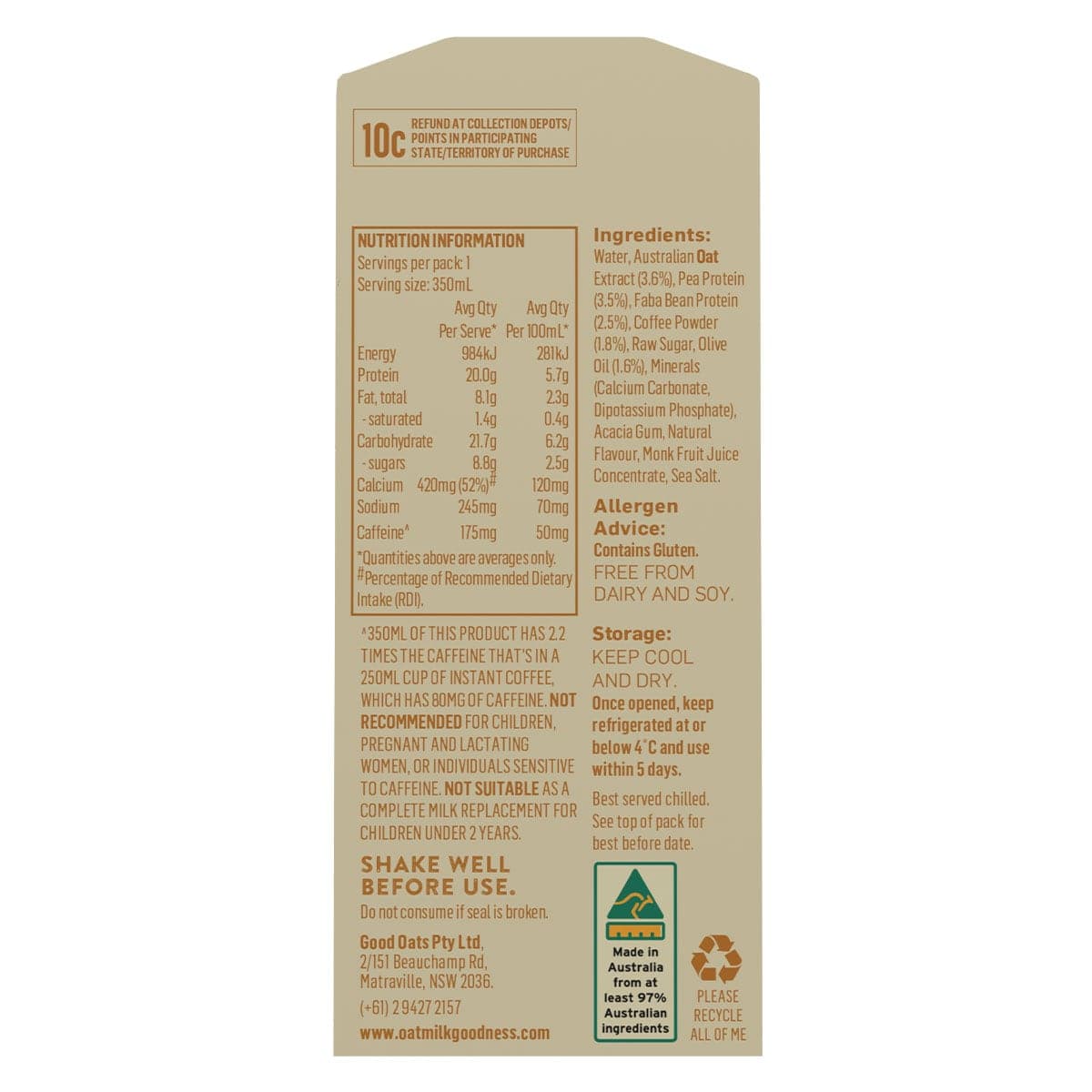 Thumbnail Oat Milk Goodness Coffee Flavoured Protein Oat Milk - 350ml