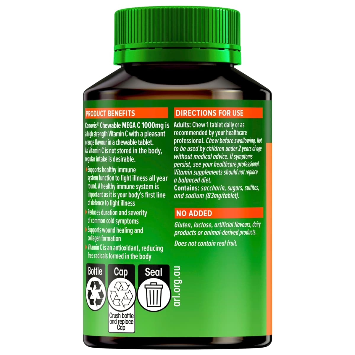 Thumbnail Cenovis Mega C 1000mg Orange Flavour Vitamin C 60 Tablets