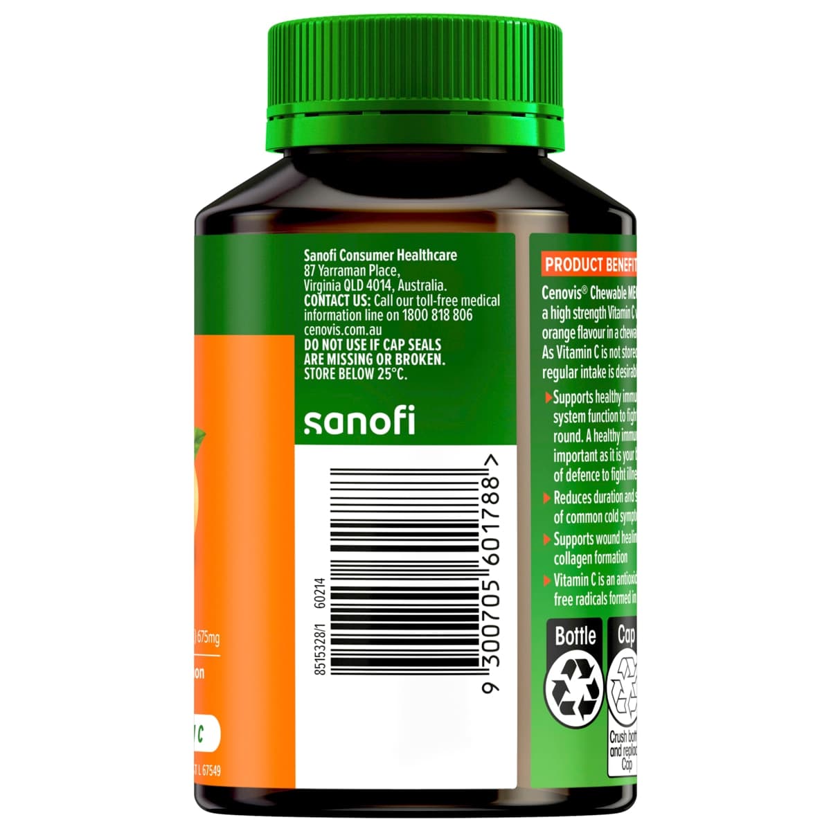 Thumbnail Cenovis Mega C 1000mg Orange Flavour Vitamin C 60 Tablets
