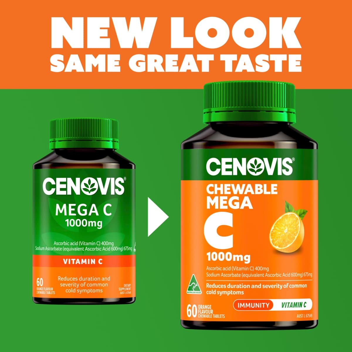 Thumbnail Cenovis Mega C 1000mg Orange Flavour Vitamin C 60 Tablets