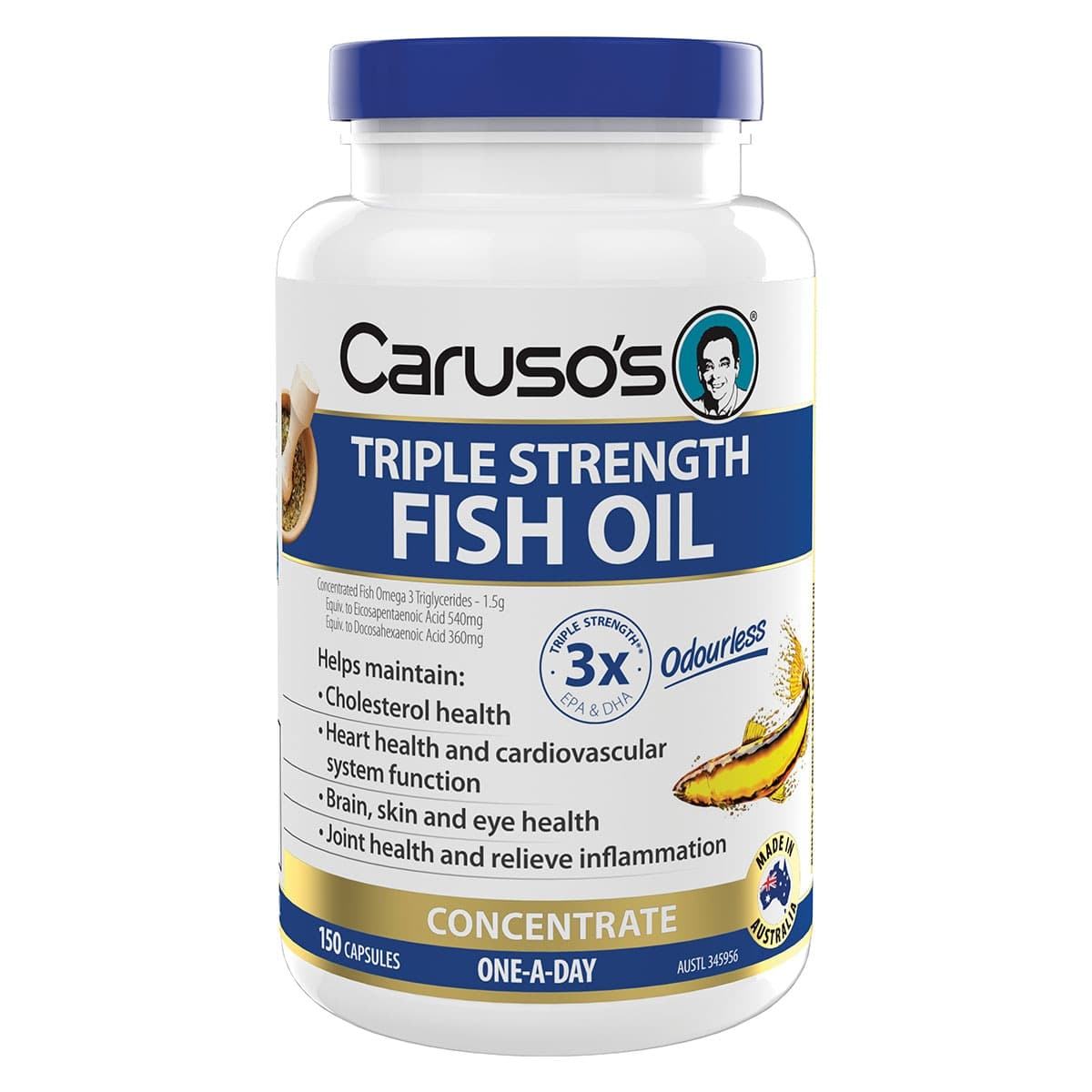 Thumbnail Carusos Triple Strength Fish Oil Concentrate 150 Capsules