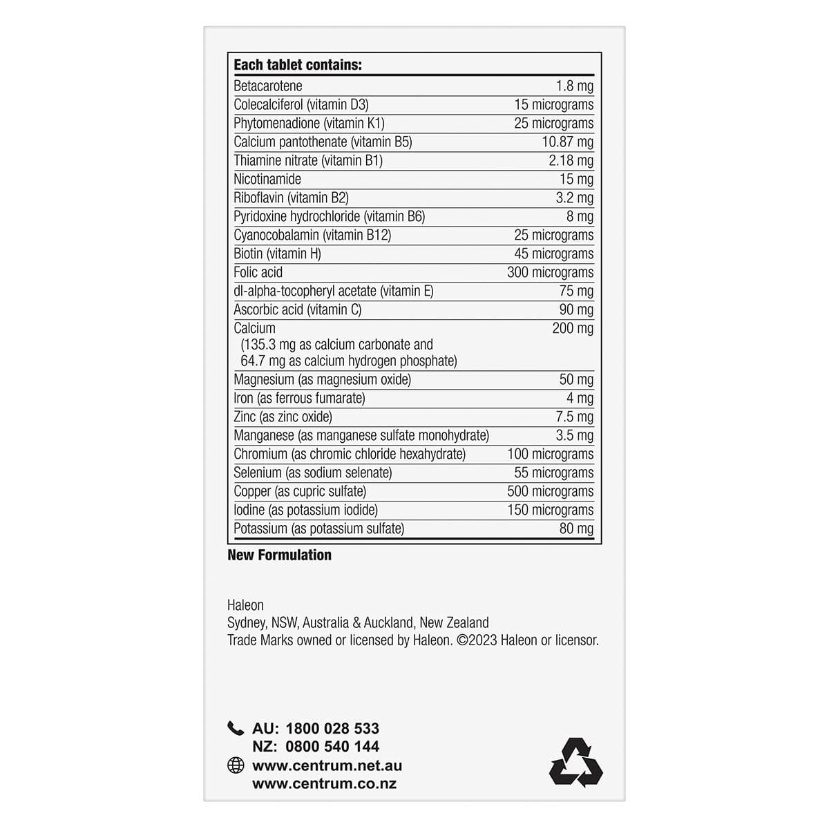 Thumbnail Centrum Advance 50+ 100 Tablets