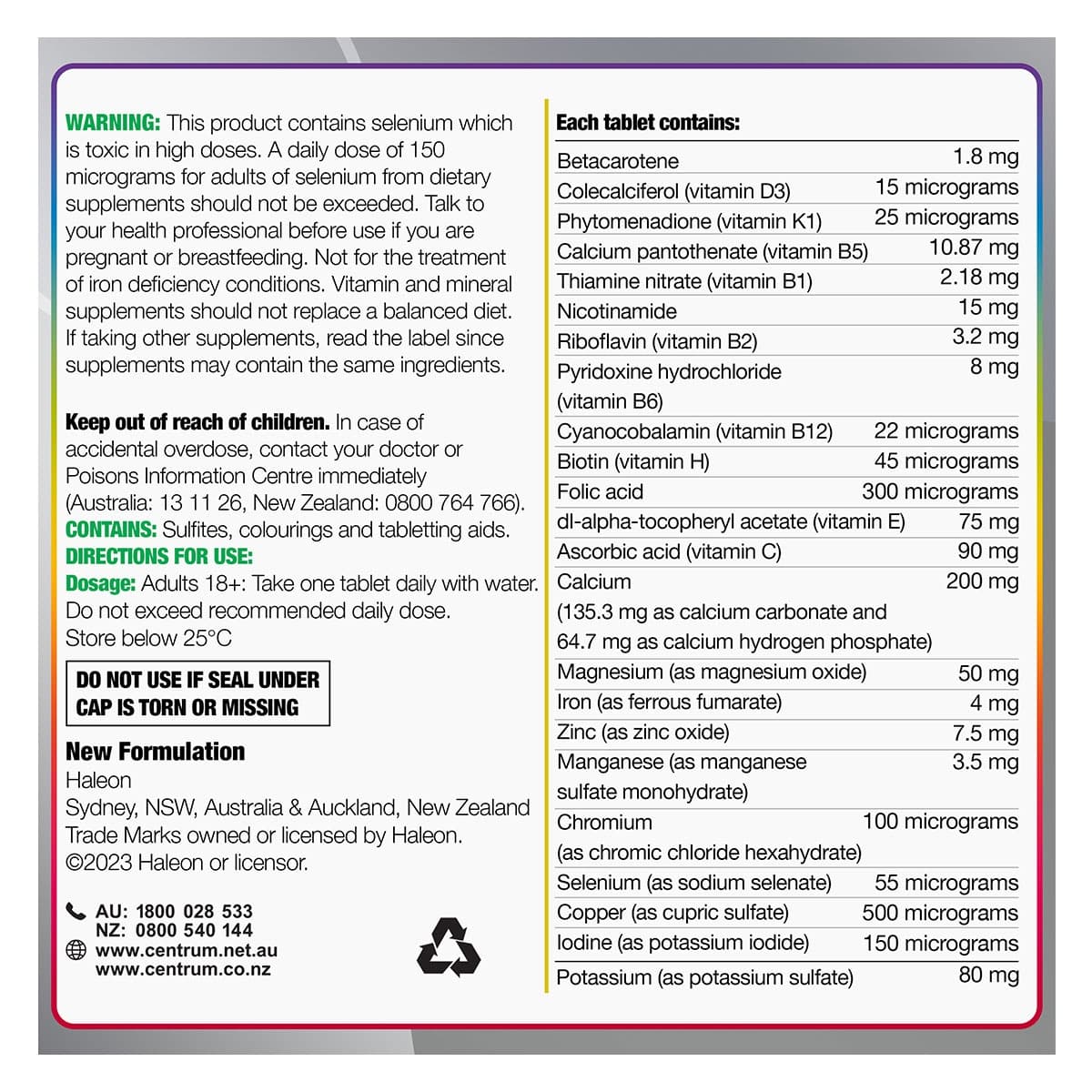 Thumbnail Centrum Advance 50+ 100 Tablets