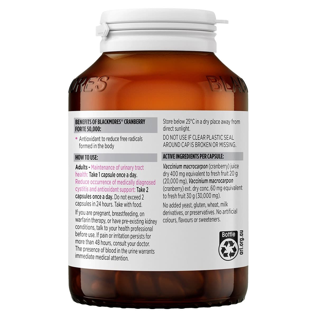 Thumbnail Blackmores Cranberry Forte 50000 - 90 capsules