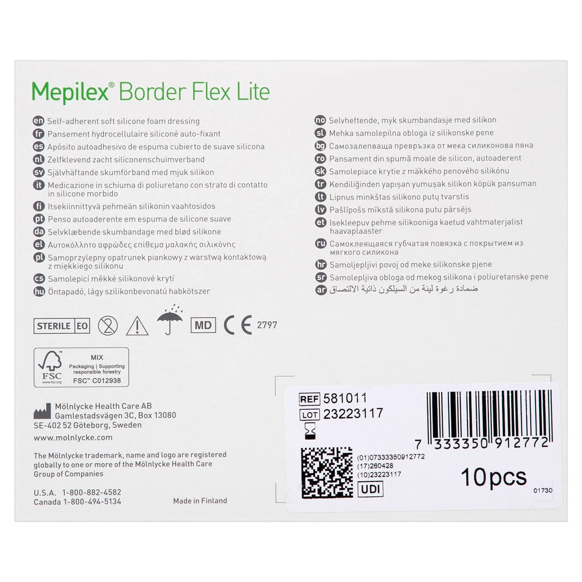 Thumbnail Mepilex Border Flex Lite Wound Dressing 581011 4cm x 5cm 10 Pack
