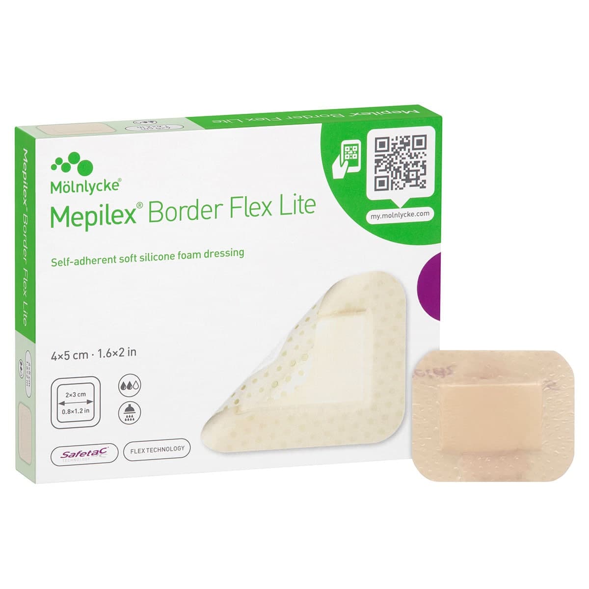 Thumbnail Mepilex Border Flex Lite Wound Dressing 581011 4cm x 5cm 10 Pack