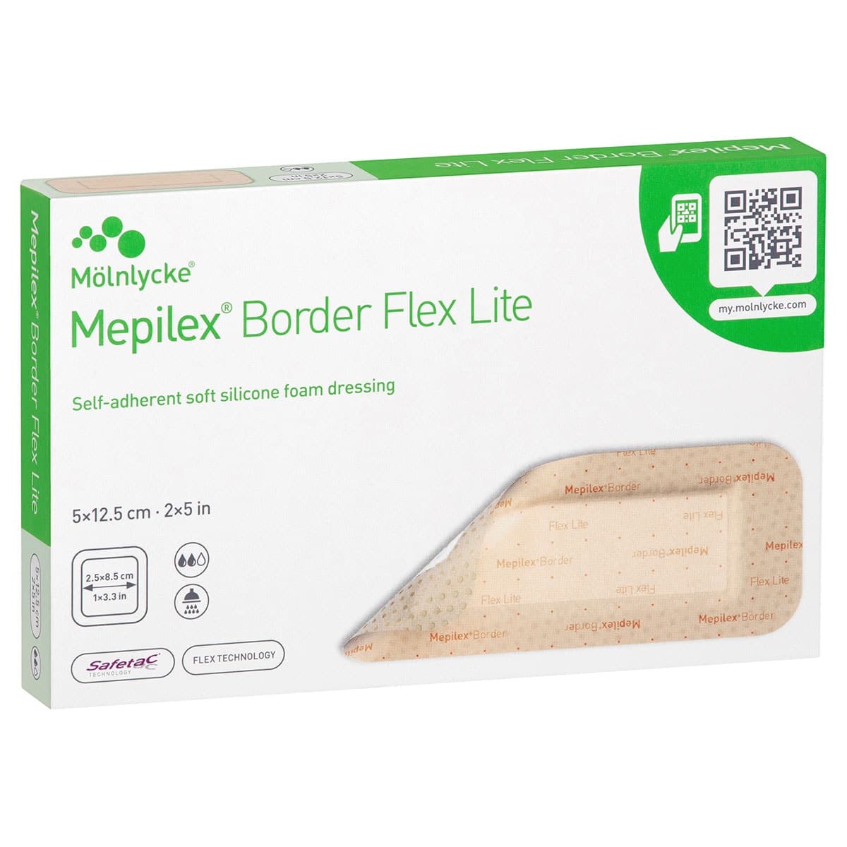 Thumbnail Mepilex Border Flex Lite Wound Dressing 581100 5cm x 12.5cm 5 Pack