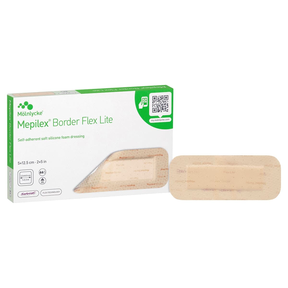Thumbnail Mepilex Border Flex Lite Wound Dressing 581100 5cm x 12.5cm 5 Pack