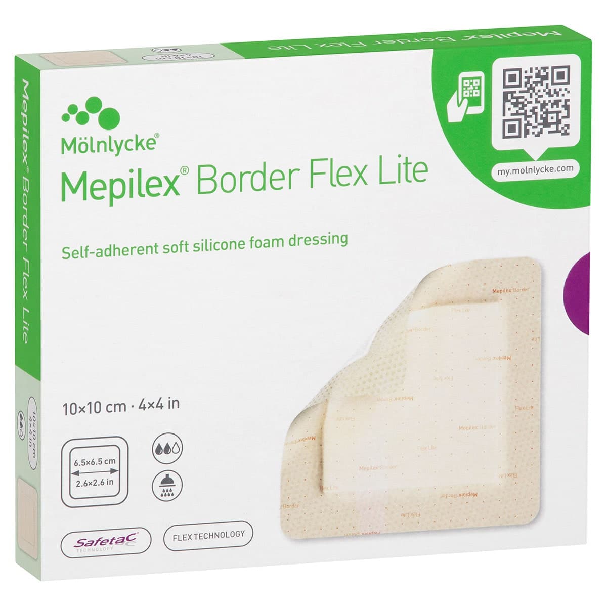Thumbnail Mepilex Border Flex Lite Wound Dressing 581300 10cm x 10cm 5 Pack