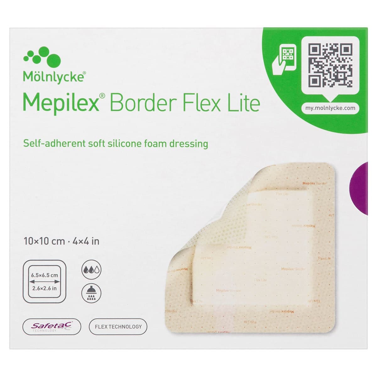 Thumbnail Mepilex Border Flex Lite Wound Dressing 581300 10cm x 10cm 5 Pack