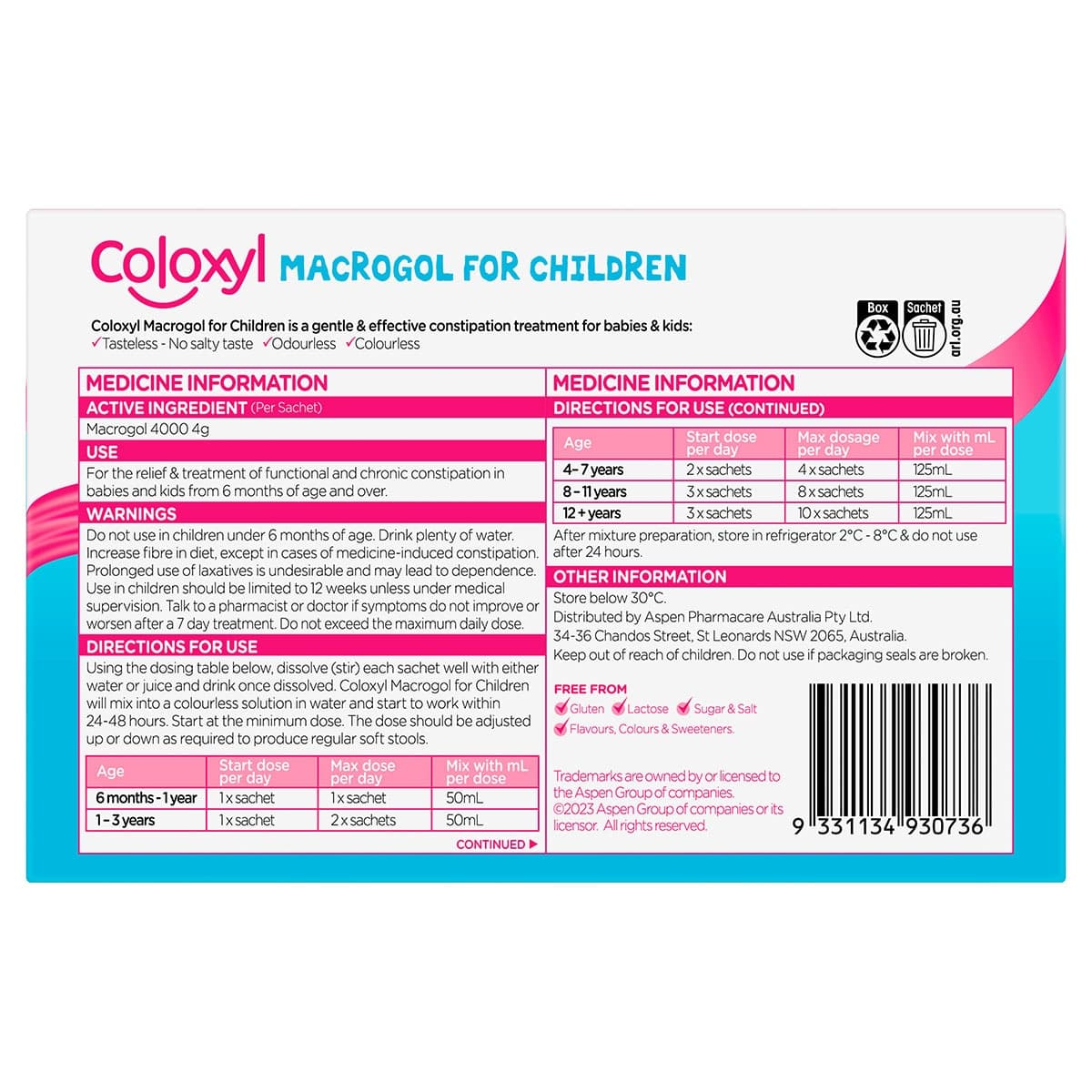 Thumbnail Coloxyl Macrogol Powder for Children 14 Sachets
