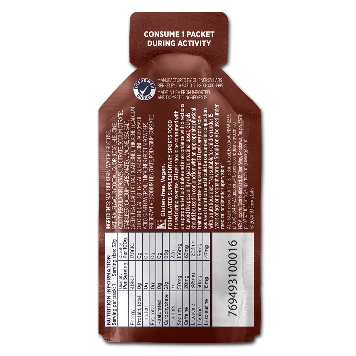 Thumbnail GU Energy Gel Chocolate Outrage 32g