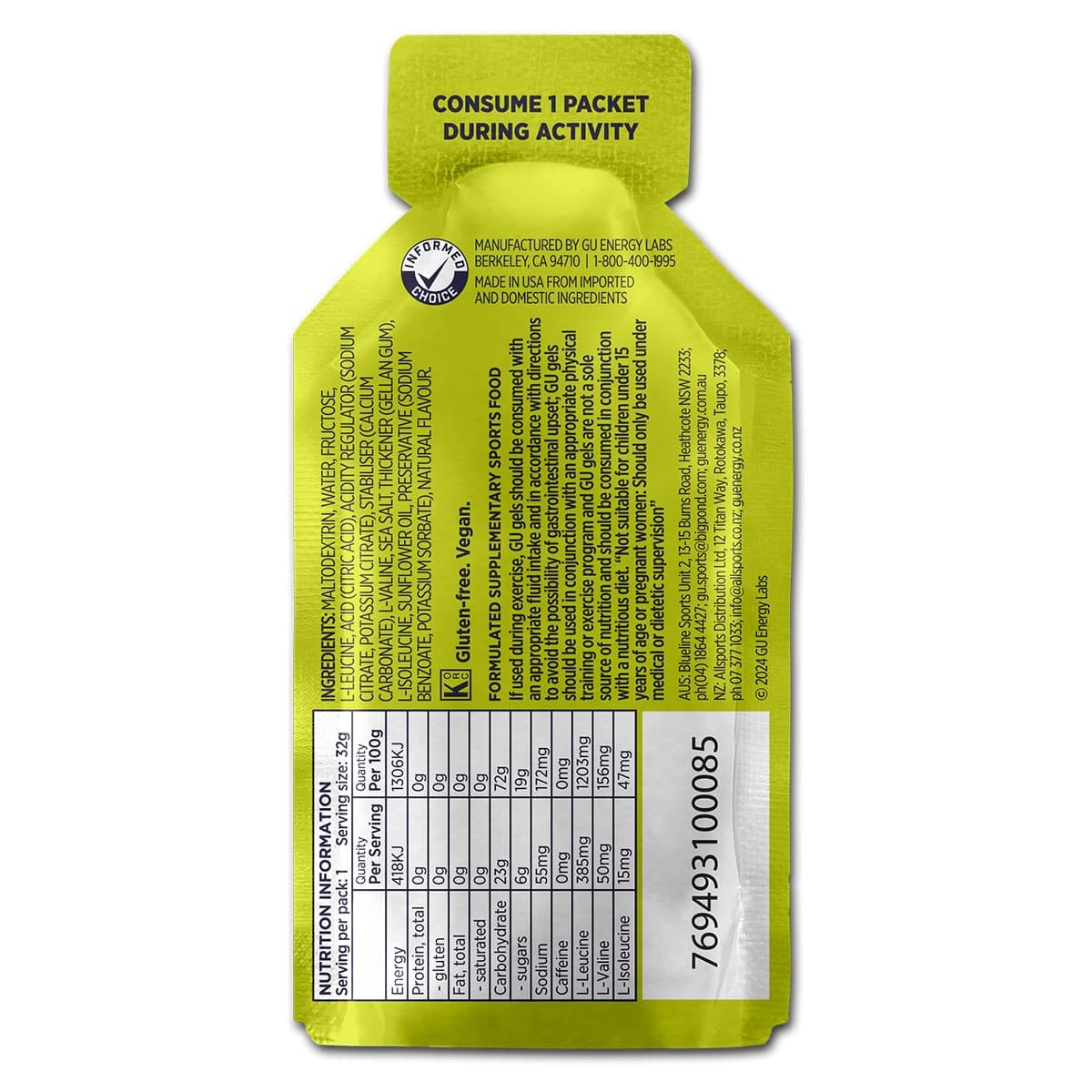 Thumbnail GU Energy Gel Lemon Sublime 32g