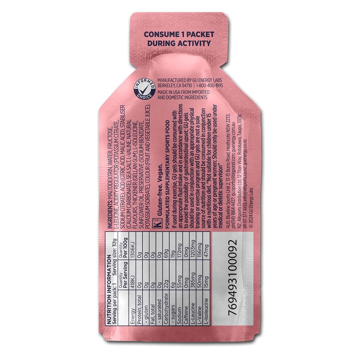 Thumbnail GU Energy Gel Strawberry Banana 32g