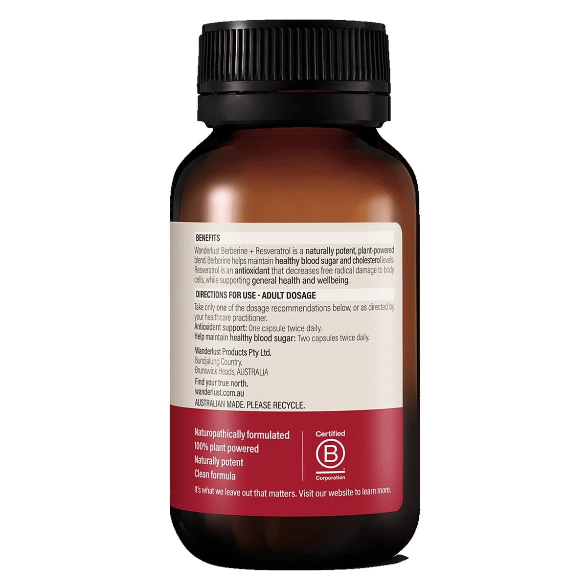 Thumbnail Wanderlust Berberine + Resveratrol 120 Capsules
