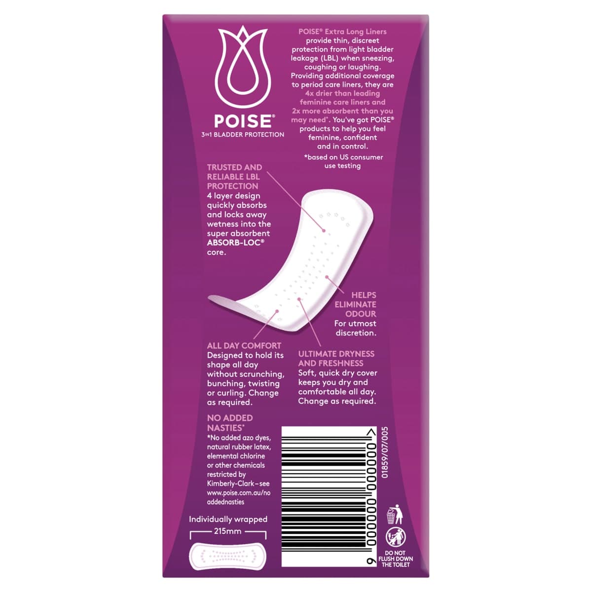 Thumbnail Poise Liners Extra Long 22 Pack