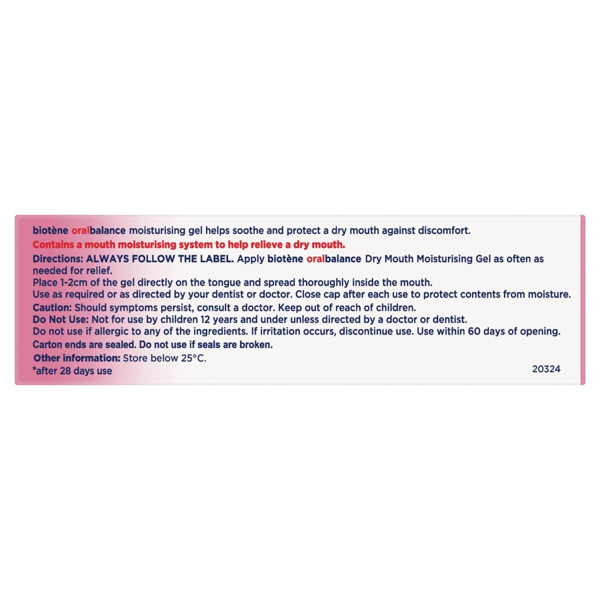 Thumbnail Biotene Oral Balance Dry Mouth Moisturising Gel 42g