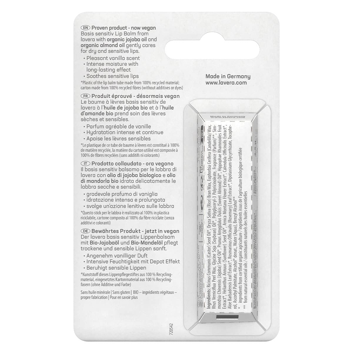 Thumbnail Lavera Basis Sensitiv Lip Balm 4.5g