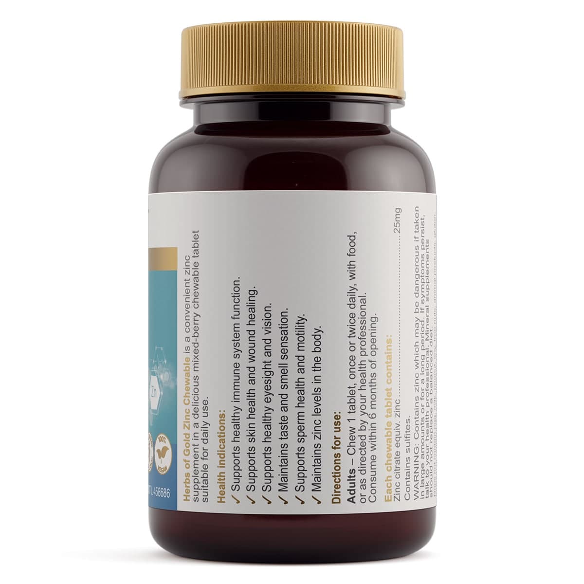 Thumbnail Herbs of Gold Zinc Chewable 60 Tablets