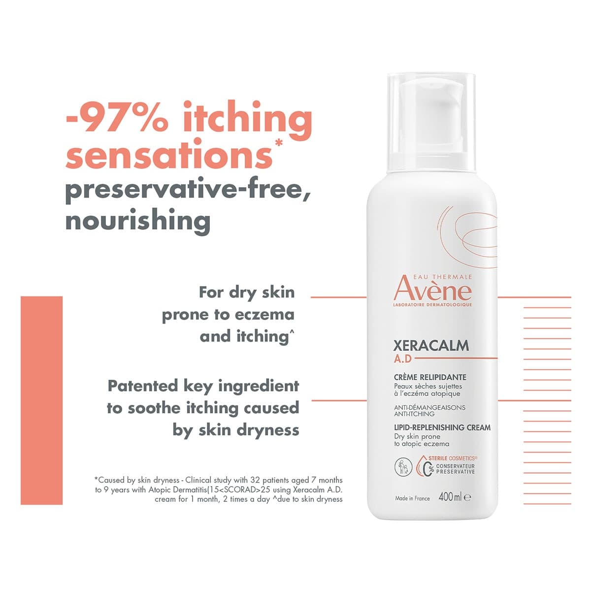 Thumbnail Avene XeraCalm A.D. Lipid Replenishing Cream 400ml