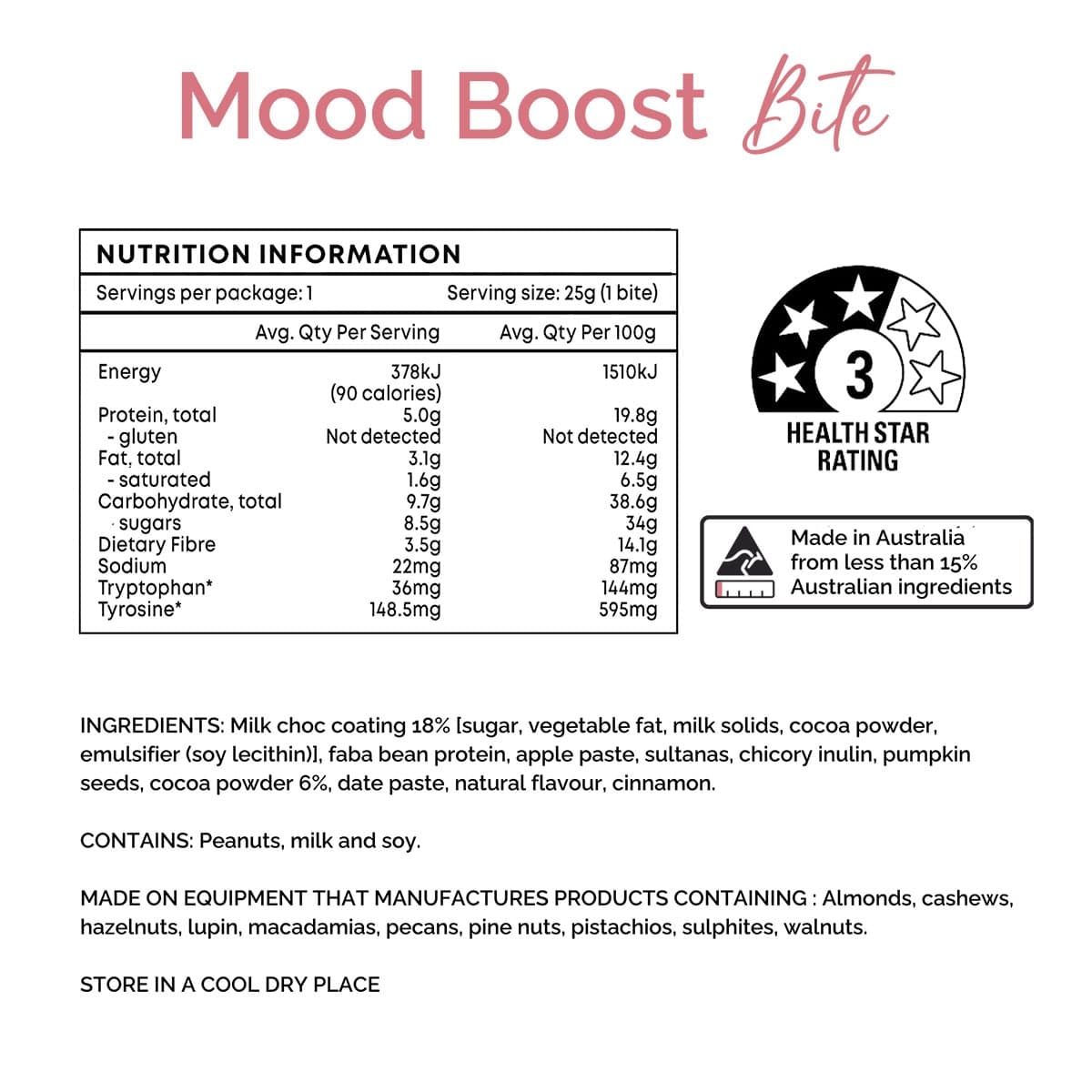 Thumbnail The Mood Food Company Mood Boost Chocolate Brownie Bite 16 x 25g