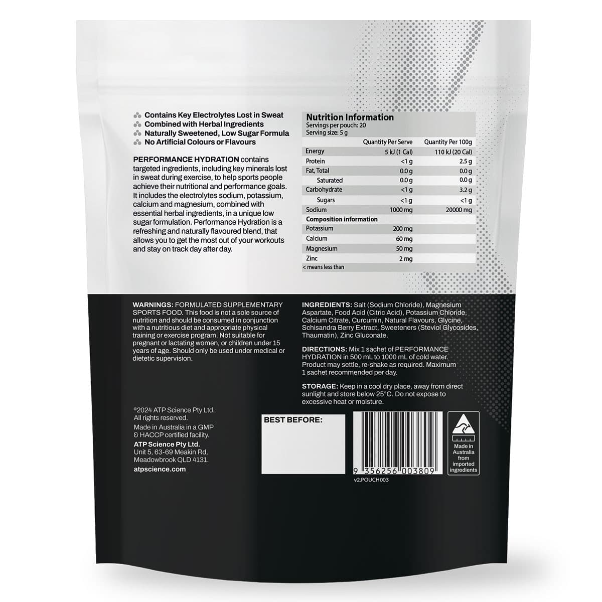 Thumbnail ATP Science Performance Hydration Electrolyte Recovery Mix Tropical 20 x 5g Sachets