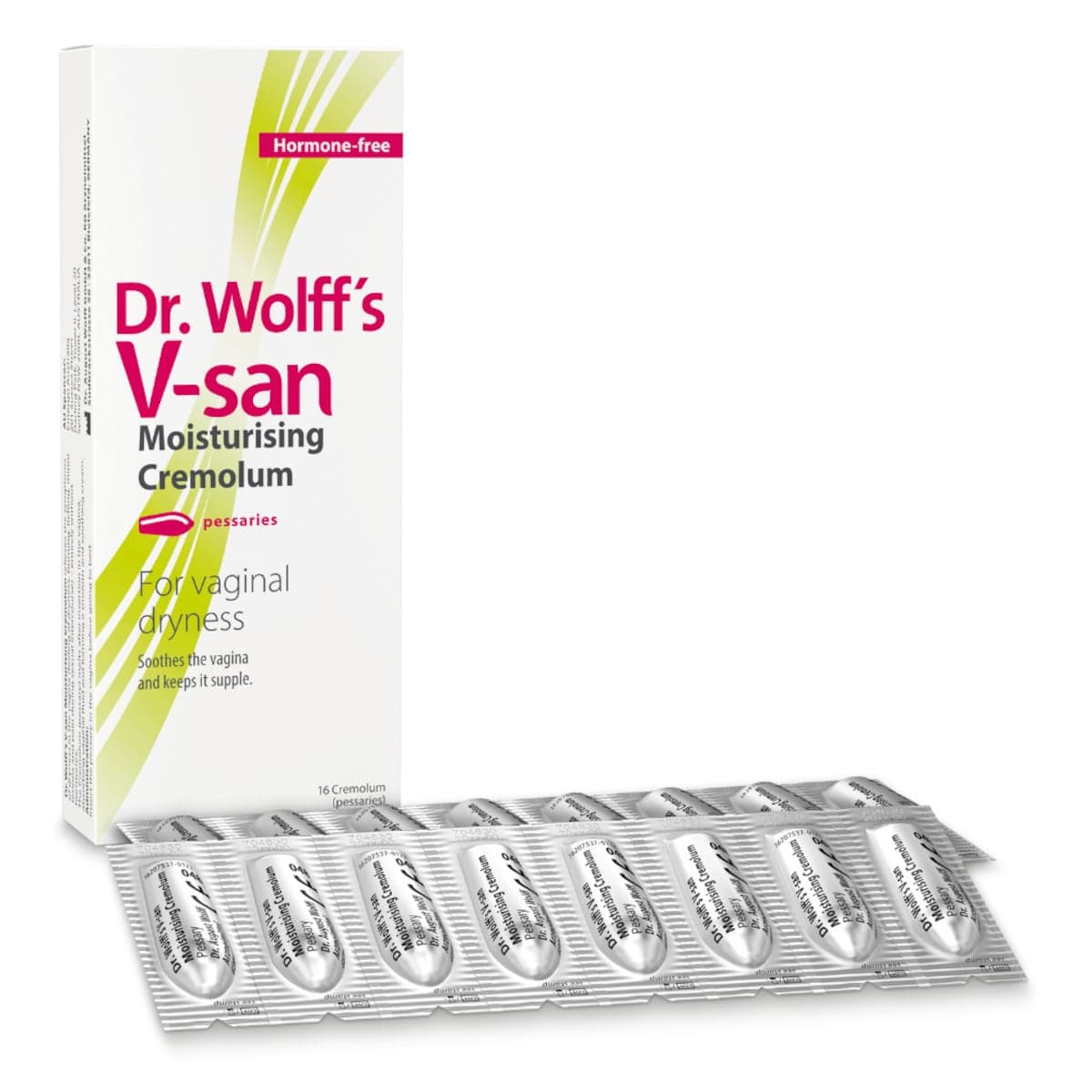 Thumbnail Dr Wolff's V-san Moisturising Cremolum Pessaries 16 Pack