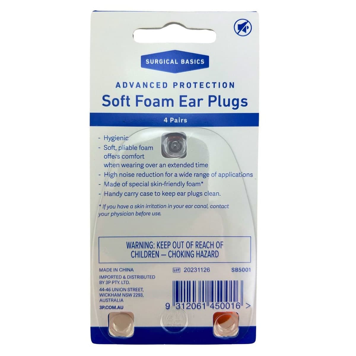 Thumbnail 3P Surgical Basics Advanced Protection Foam Ear Plugs 4 Pairs