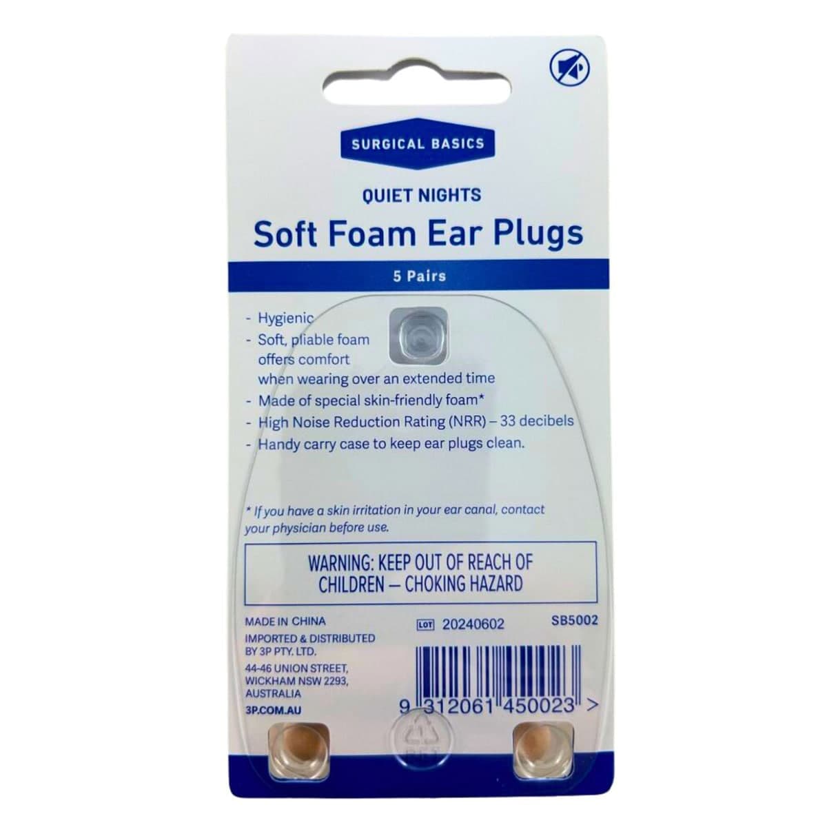 Thumbnail 3P Surgical Basics Everyday Soft Foam Ear Plugs 5 Pairs