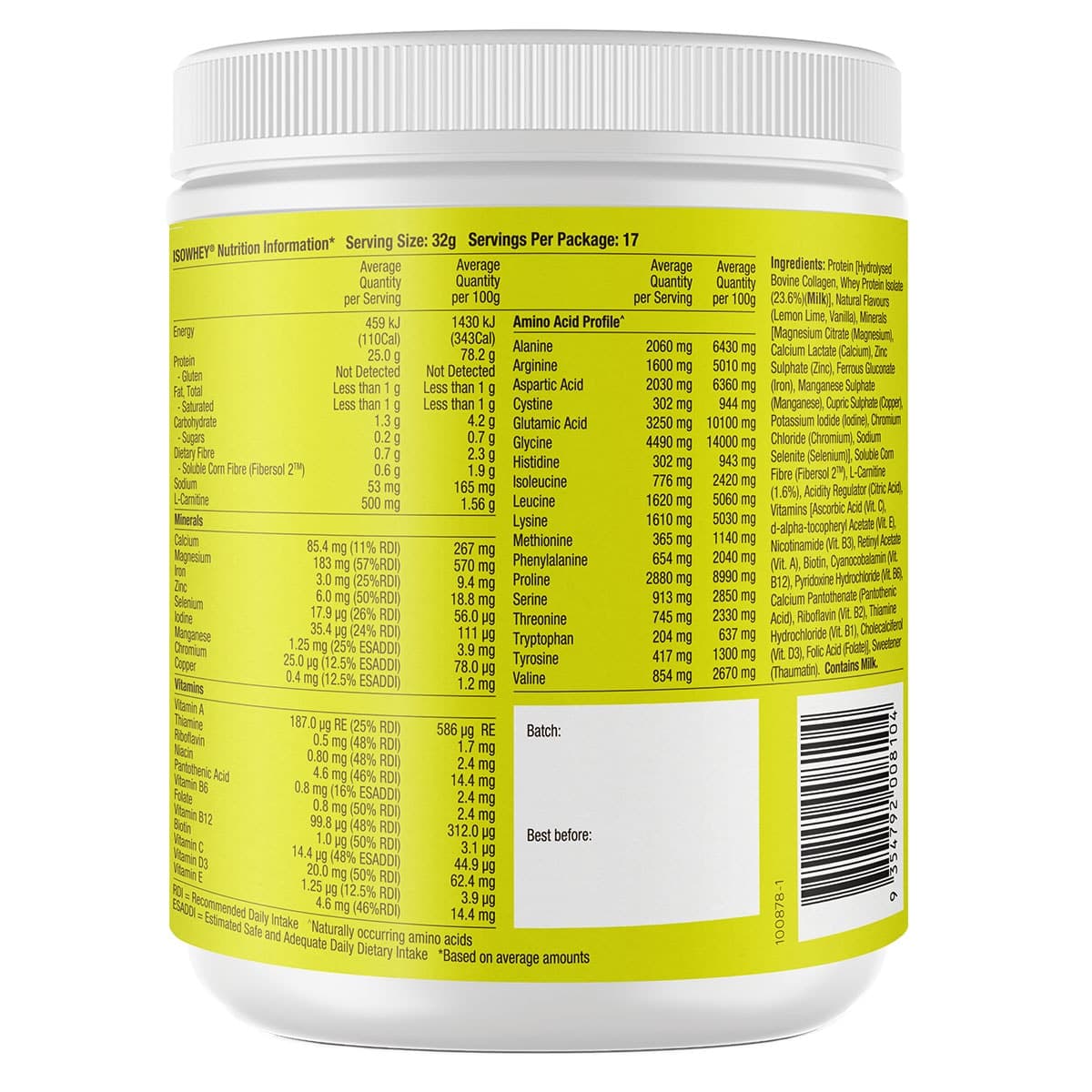 Thumbnail Isowhey Clear Lemon Lime 550g
