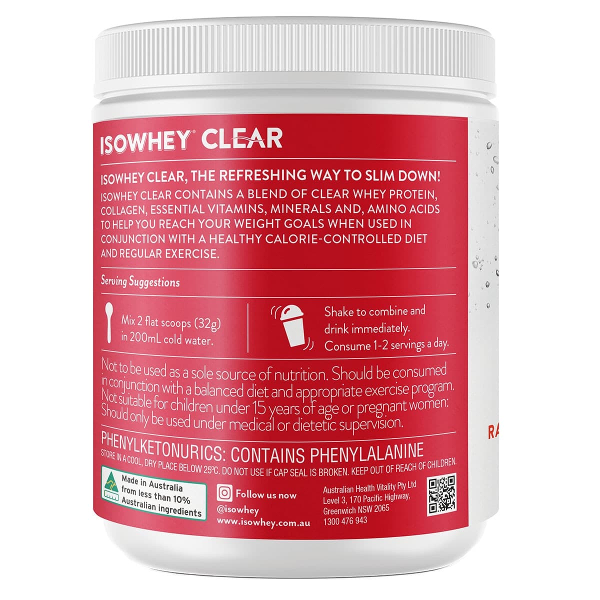 Thumbnail Isowhey Clear Cranberry Raspberry 550g
