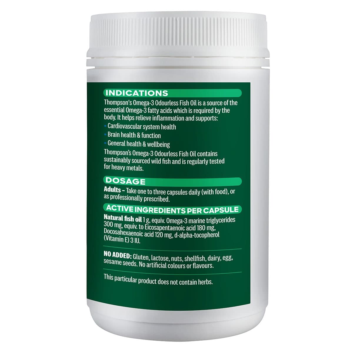 Thumbnail Thompson's Omega-3 Odourless Fish Oil 400 Capsules
