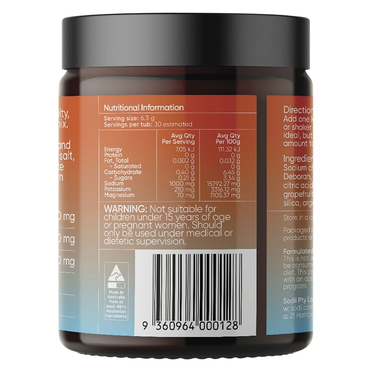 Thumbnail Sodii Everyday Hydration Salts Salty Grapefruit 185g