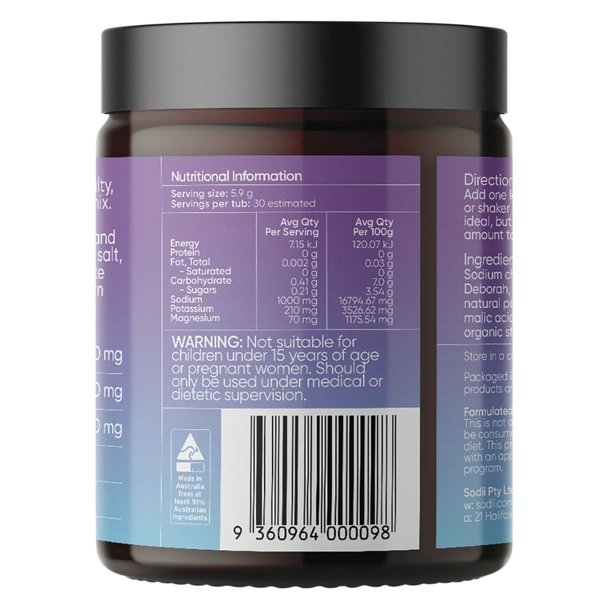 Thumbnail Sodii Everyday Hydration Salts Salty Passionfruit 185g