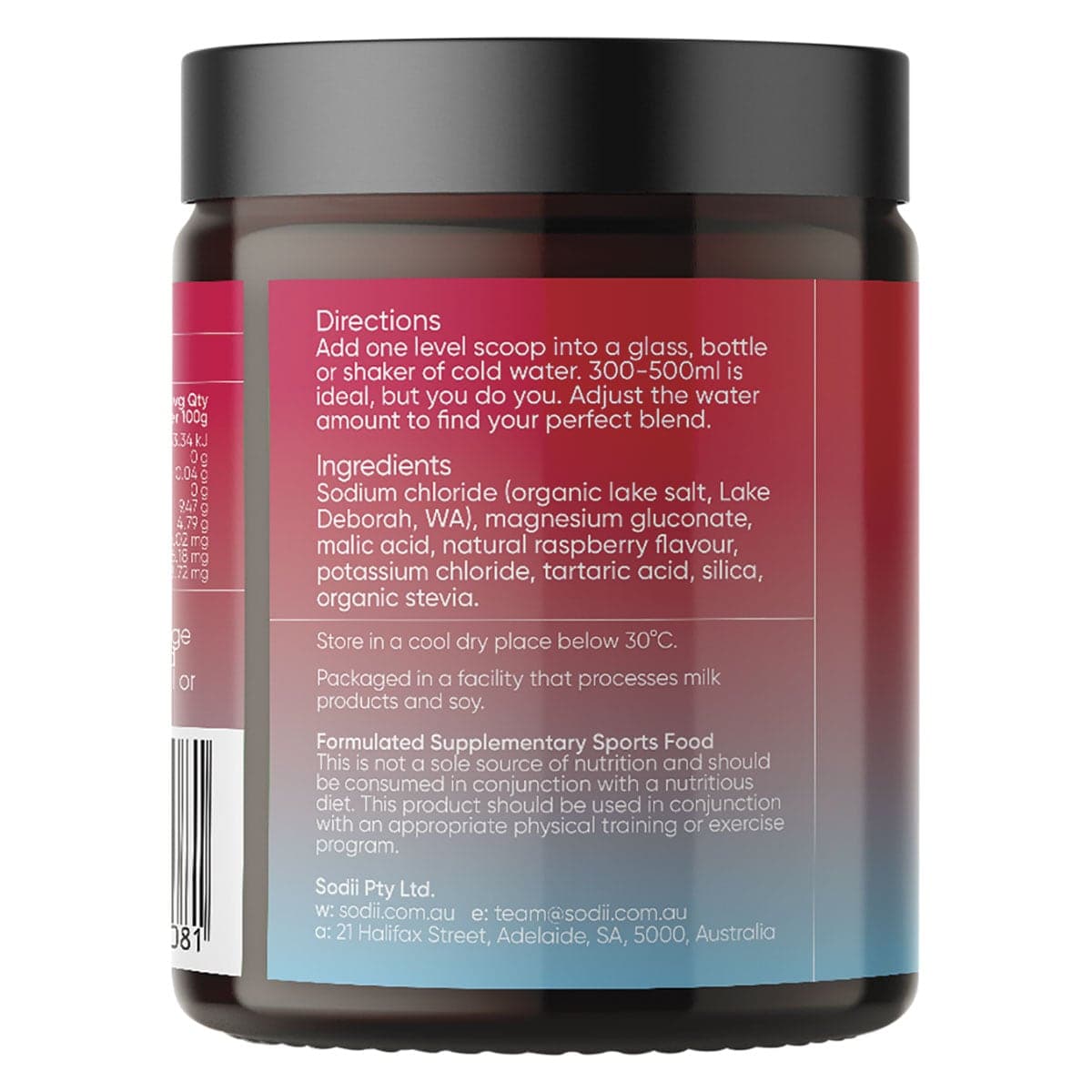 Thumbnail Sodii Everyday Hydration Salts Salty Raspberry 185g