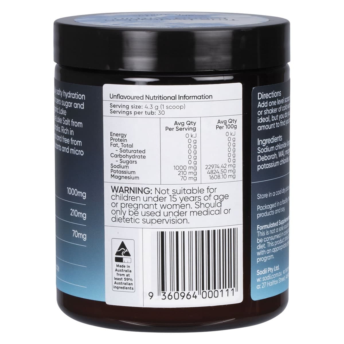 Thumbnail Sodii Everyday Hydration Salts Unflavoured 129g