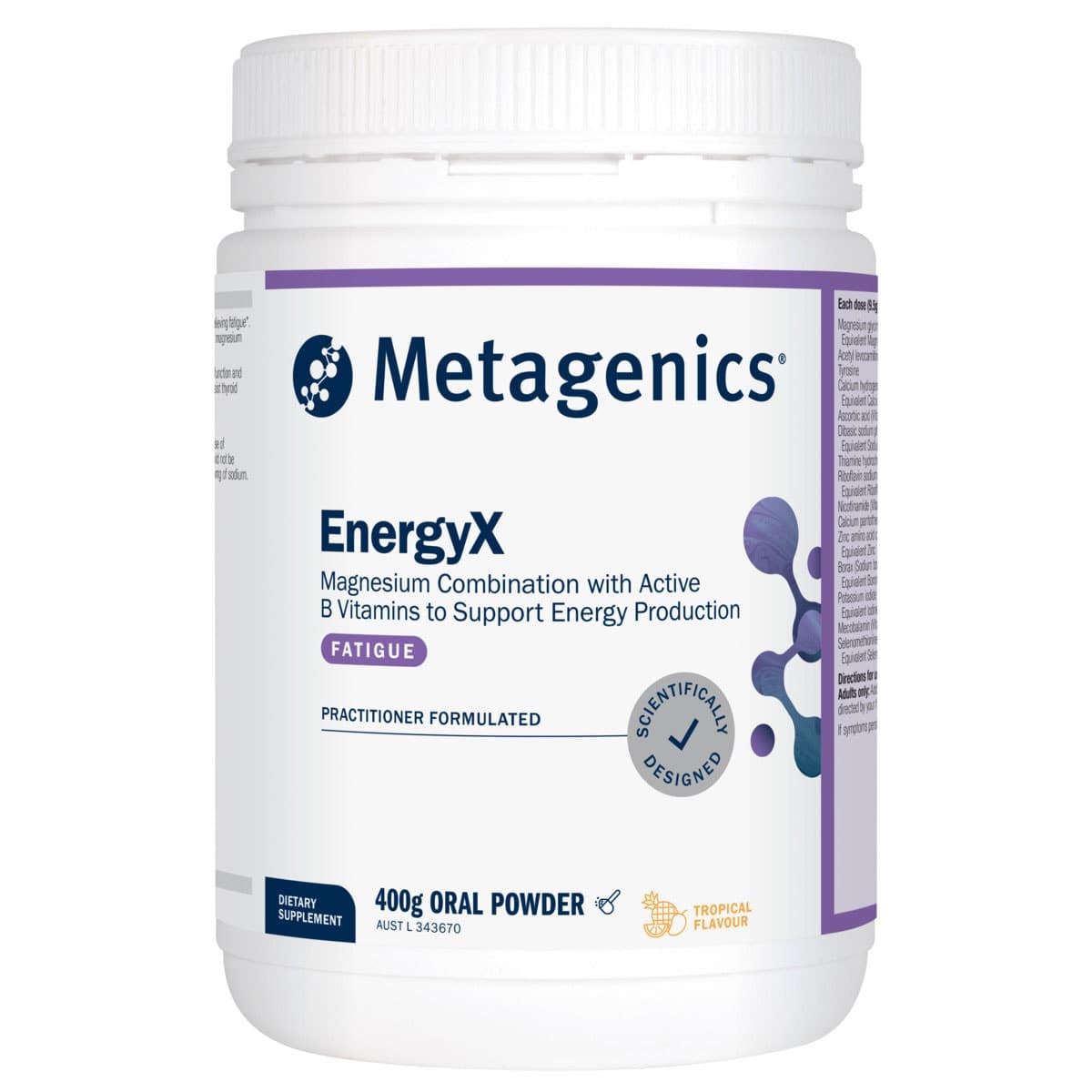 Thumbnail Metagenics EnergyX Powder Tropical 400g