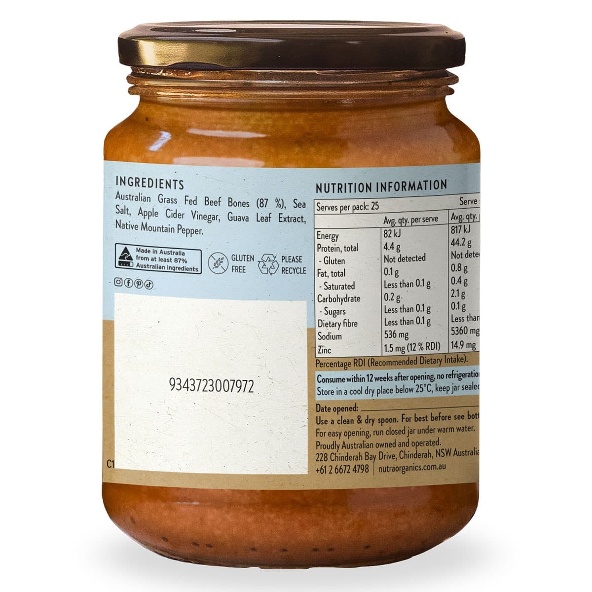 Thumbnail Nutra Naturals Beef Bone Broth Concentrate - Natural Beef 250g
